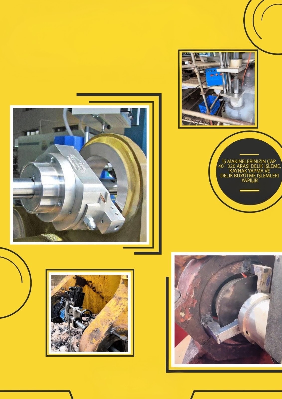 Mekanik işleme ve saha kurulum görselleri